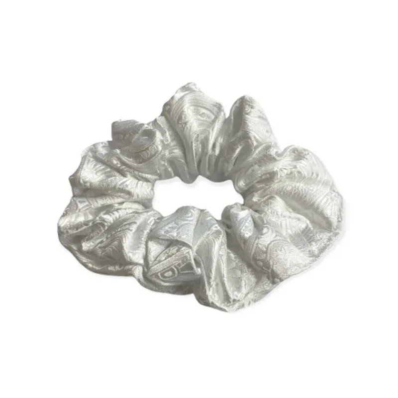 Equetech Hair Scrunchie Paisley White 